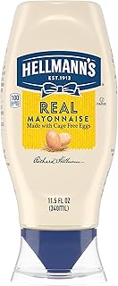 Hellmann's Real Mayonnaise For a Creamy Condiment for Sandwiches and Simple Meals Real Mayo Squeeze Bottle Gluten Free, Ma...