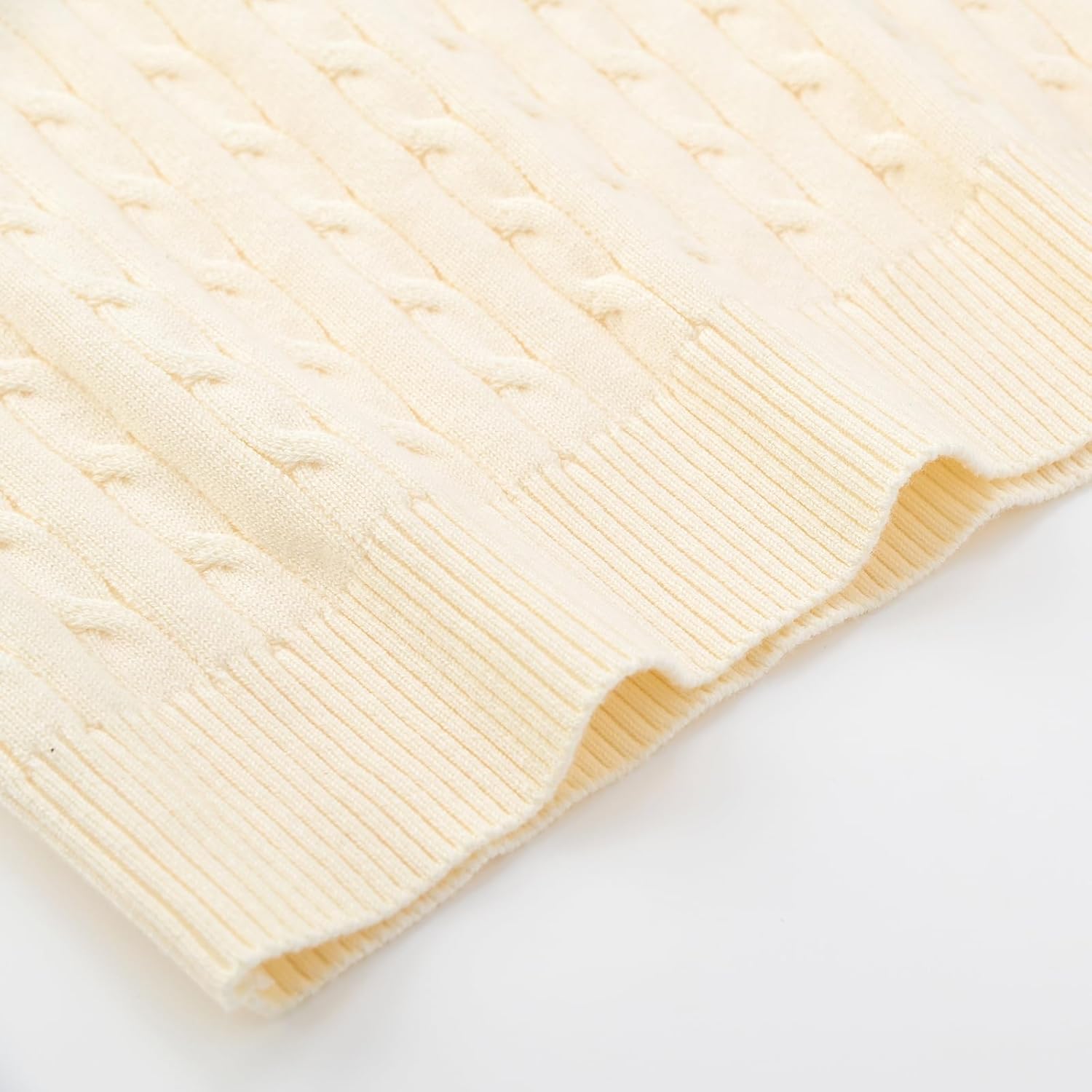 ACESTAR Toddler Boys Girls Quarter-Zip Sweater Cable Knit Pullover Long Sleeve Kids Fall Winter Knitwear Top - Image 6