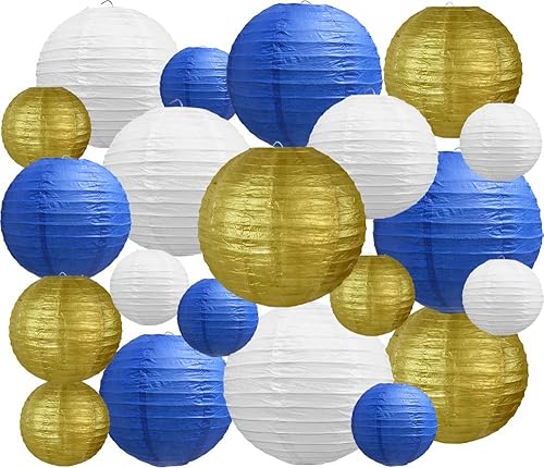Miniatura 21 de BEISHIDA 10 Linternas de Papel Blancas Decorativas Chinas/Japonesas Colgantes Redondas de Papel Lámpara para Cumpleaños, Bodas, Navidad, Nupcial,