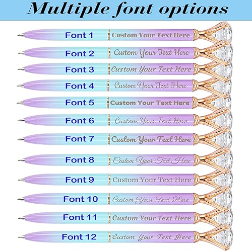 Miniatura 2 de Qingxily Hasta 300 bolígrafos de diamante, bolígrafos personalizados con nombre y texto grabado, bolígrafo de metal de cristal personalizado a