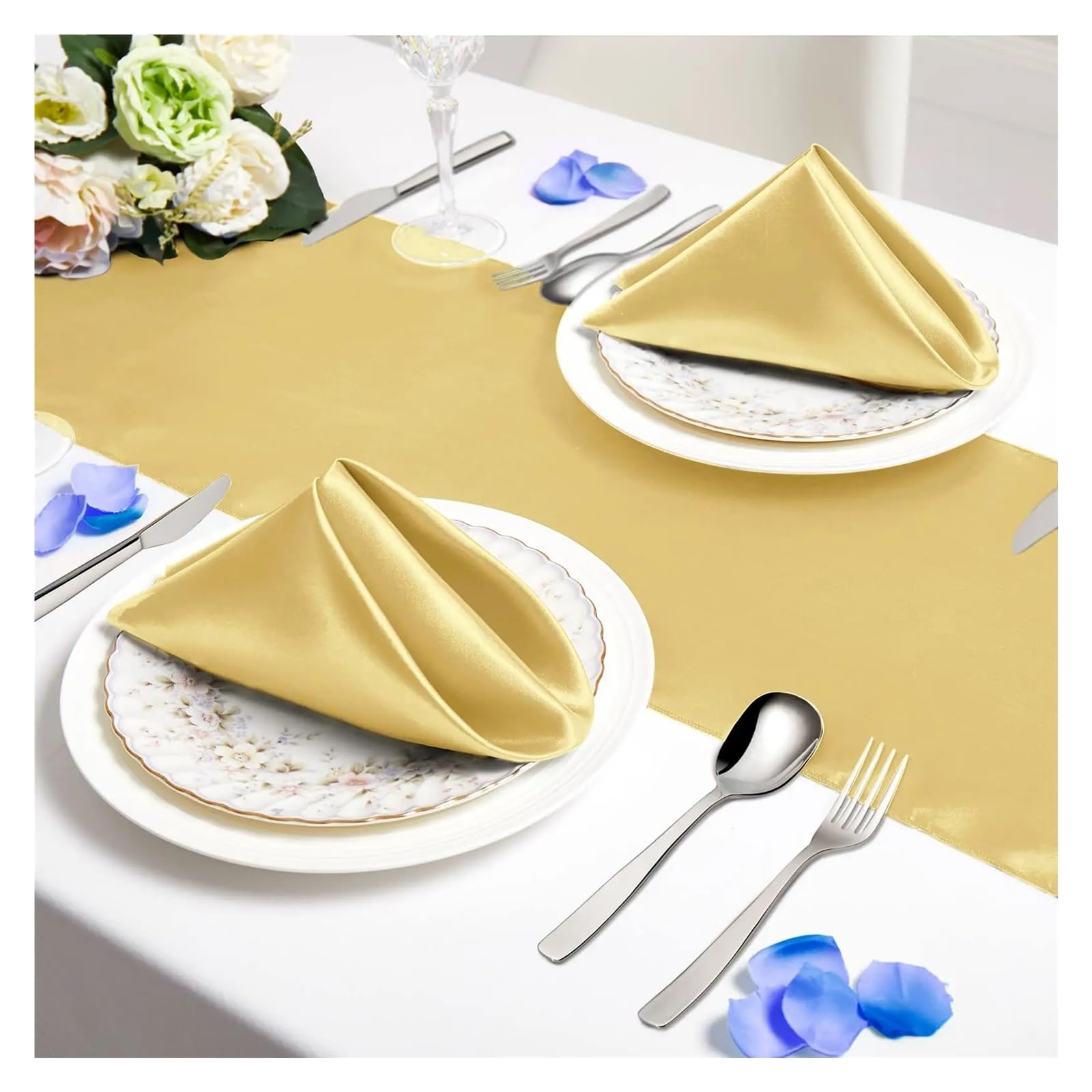 Servilletas de satén para la Mesa, Servilletas De Satén Multicolor 30x30cm Cuadradas Paquete 60
