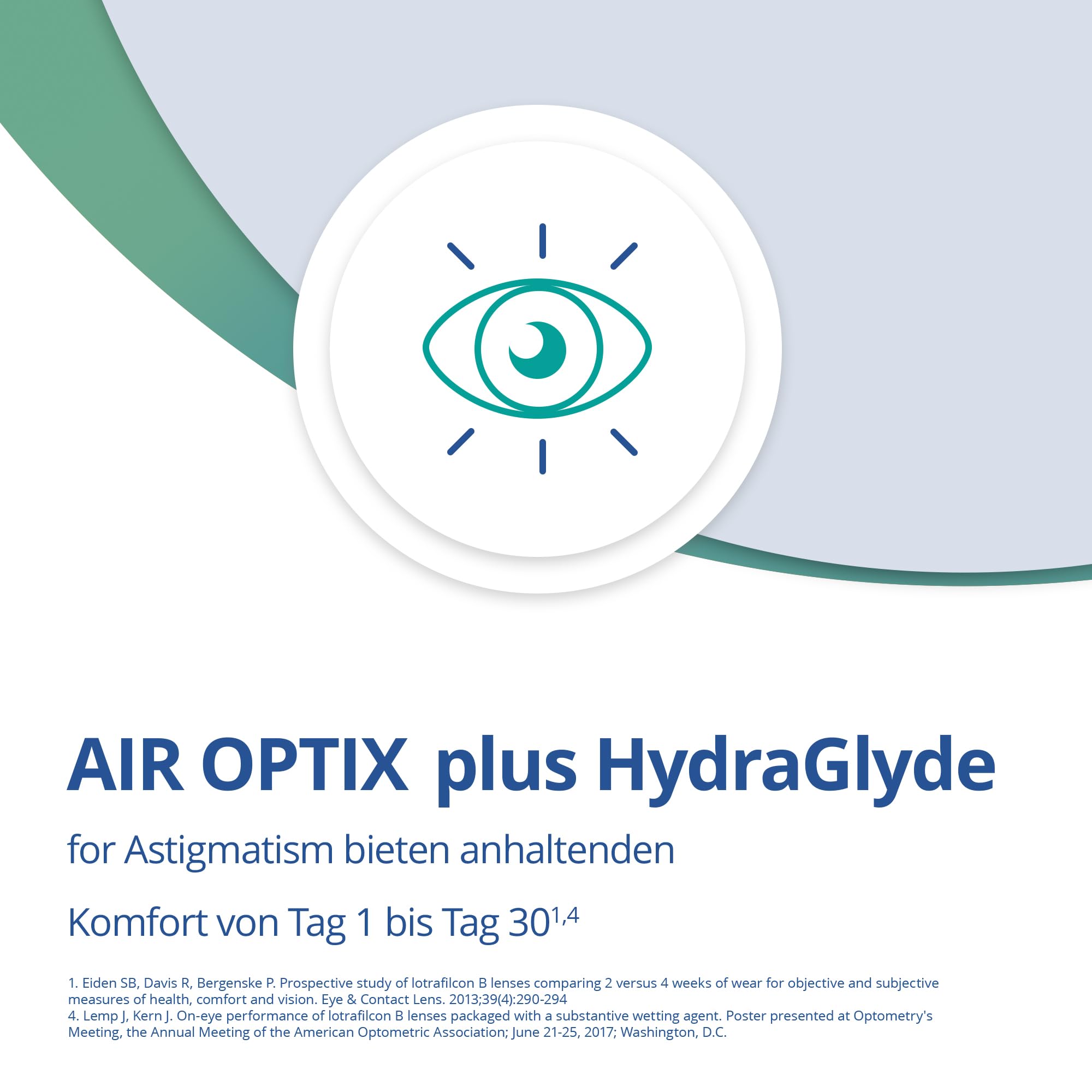 Air Optix plus HydraGlyde Toric | 6 Stk | CYL -1.25 | ACHSE 60 | -3.75 dpt | Weiche Monatslinsen für Astigmatismus für anhaltenden Komfort von Tag 1 bis Tag 30. Mit BC 8.7 mm und DIA 14.5 mm