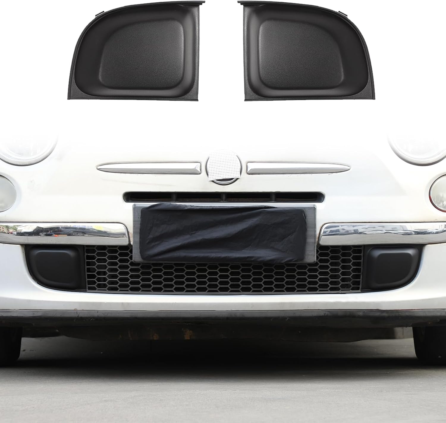 HAPPYHORSE Car Front Fog Light Cover Compatible with Fiat 500 2007-2015,Front Bumper Fog Light Lamp Replacement Cover Accessories OE:1SD67KX7AB/1SD60KX7AB (Right)