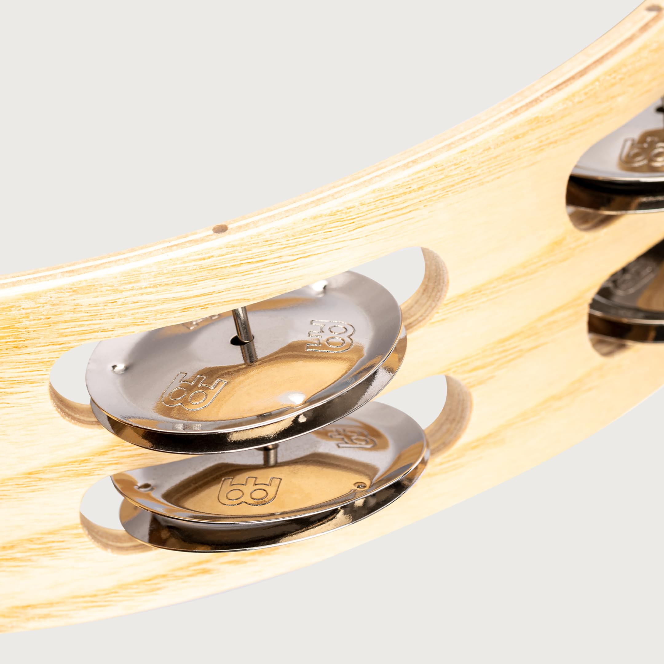 Meinl Percussion Artisan - Tamburello in legno a 2 file, diametro 10 pollici, frassino/acciaio, naturale (AE-ATA2S)