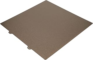 PEI Steel Plate Heated Bed, 377x370mm 3D Printer PEI Printing Plate, Flexible Spring Steel PEI Build Plate for Ender 5 Plus(Without Magnetic Base)