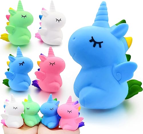 Juguetes de unicornio para niñas, bola de masa blanda (3 colores al azar) Juguetes para ansiedad esponjosos, bolas de estrés para niños, juguetes de