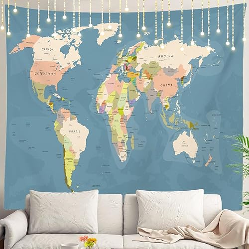 Miniatura 74 de Shrahala Tapiz de pared de acuarela desgastado, elegante pintura para colgar en la pared, tapiz grande decorativo de fibra de poliéster, dobladillo