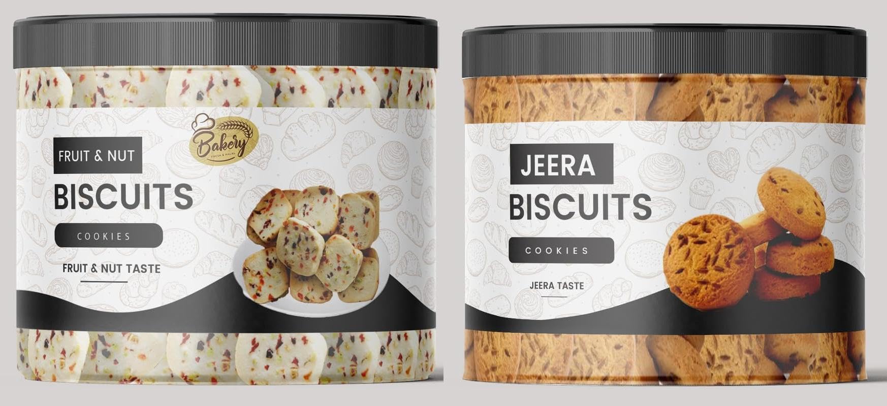 THE HERB PLANET Fruit Nut Cookies 200g + Jeera Cookies 250g – Savory & Sweet Mix-image-2