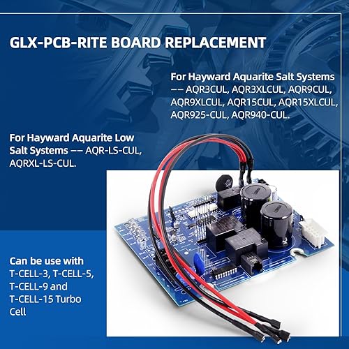 Miniatura 3 de Aumzong Placa de circuito principal GLX-PCB-RITE, placa de control impresa (PCB) para sistemas de cloración de sal Hayward Goldline AquaRite con
