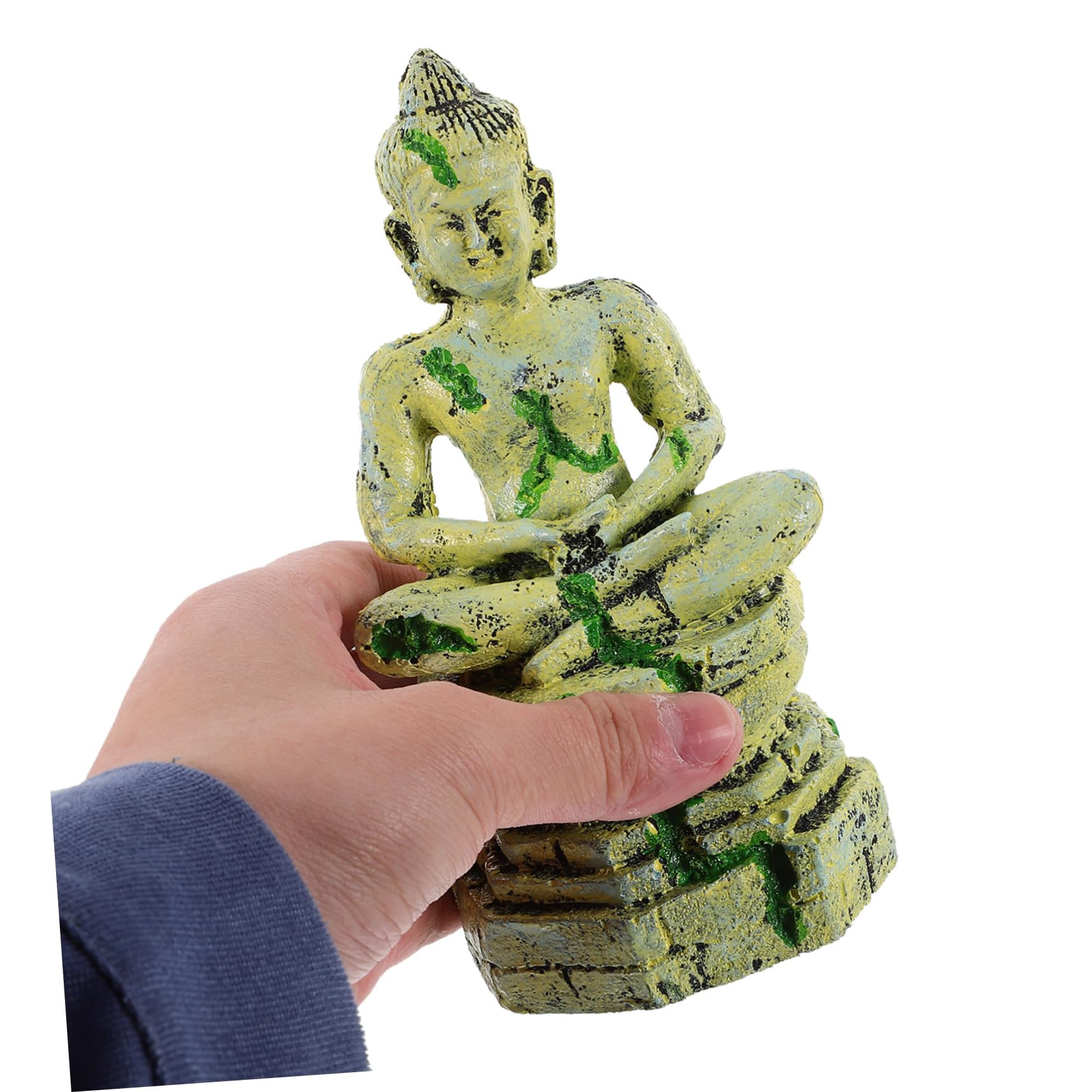 Toddmomy 2pezzi Decorazione Acquario Resina Con Buddha Seduto Ornamento Sicuro Per Pesci Design Artistico Per Paesaggi Sottomarini Adatto Acquari e Salata Resistente e Duraturo