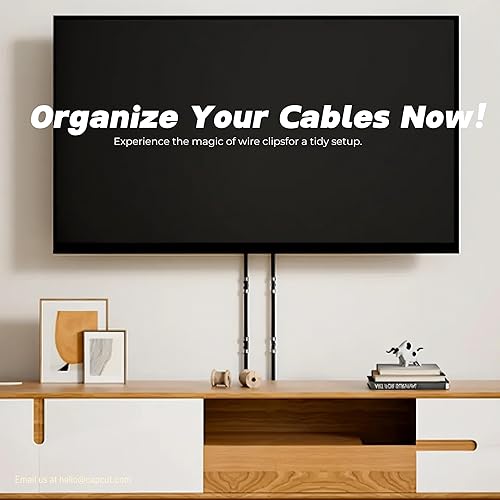 Miniatura 4 de 100 clips adhesivos transparentes para cables, clips de alambre para gestión de cables, abrazadera de alambre para luz, escritorio, pared, TV, PC,