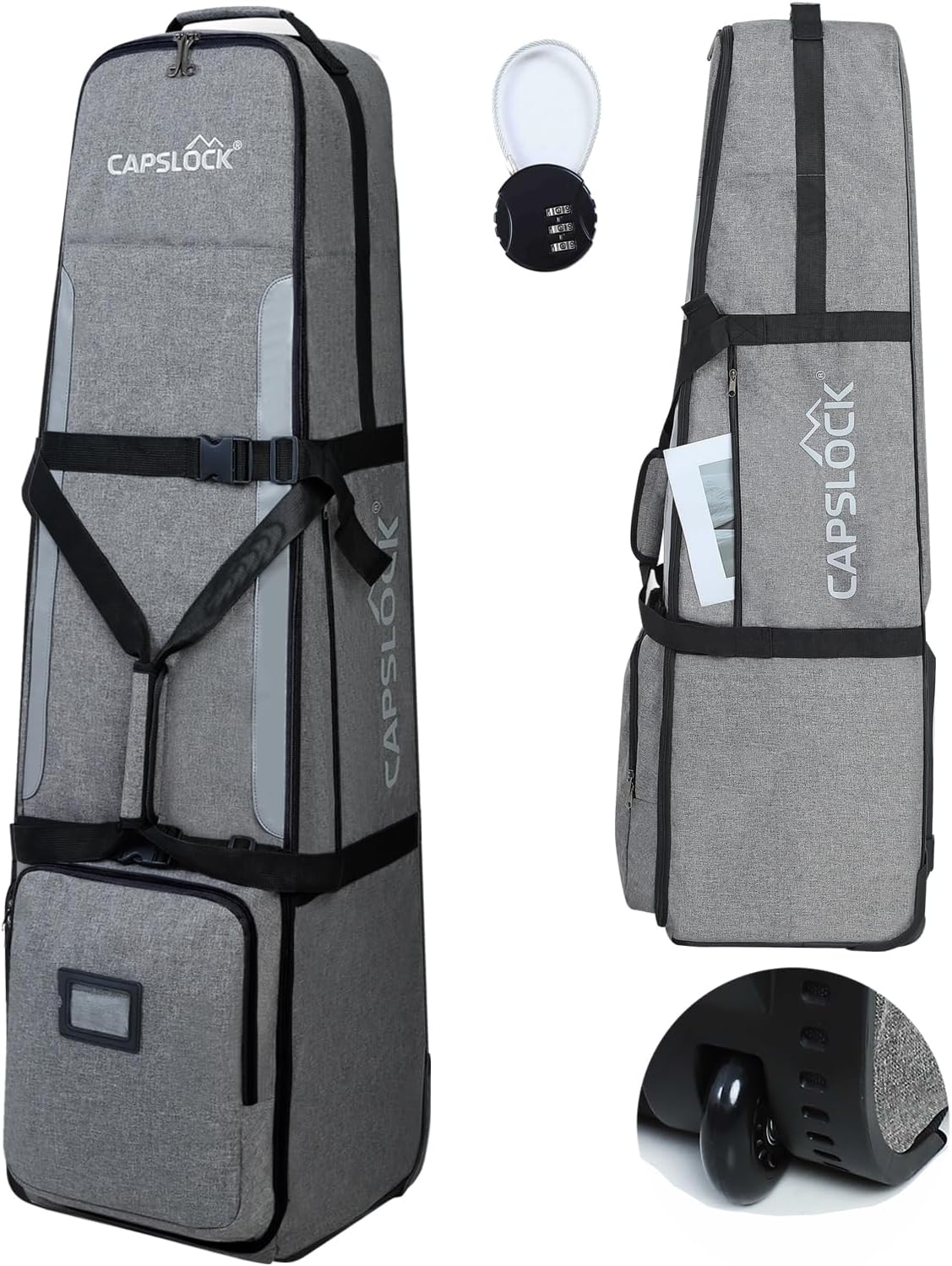 Golf Travel Bag with Wheels - 1200D Heavy Duty Nylon Fabric Golf Travel Case with Password Lock Portable Golf Club Travel Cover,Soft-Sided Foldable for Easy Storage.Golf travel bags for airlines