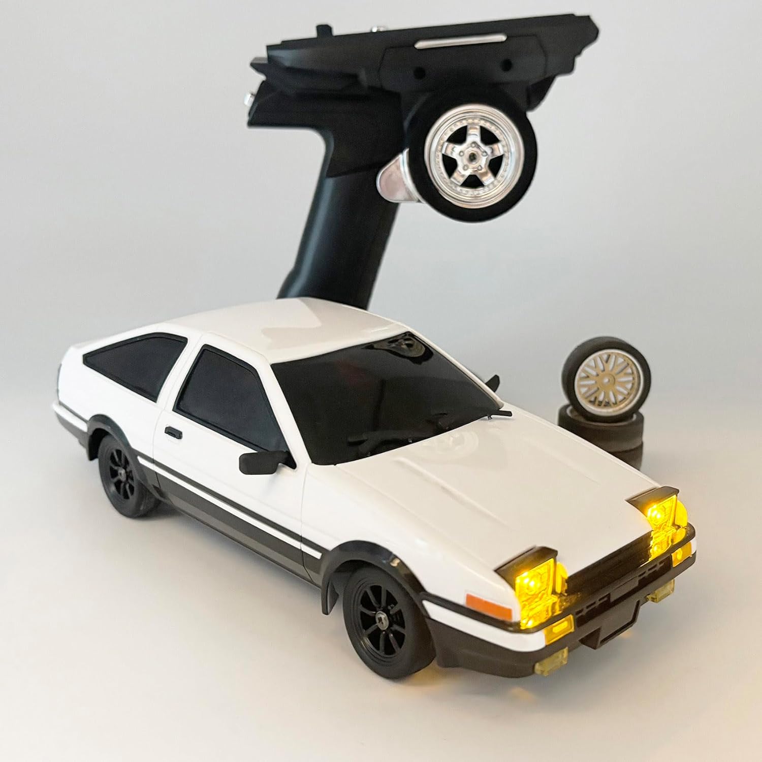 LDRC 1/18 RC Drift Car with Gyro RWD Drift RC Cars Hobby RTR with Drifting and Race Tires for Adult 2.4 GHz Proportional Throttle Steering ESP Gyroscope Metal Drive Shaft LD1801