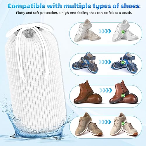 Miniatura 4 de Bolsa de lavado de zapatos de 2 piezas, bolsa reutilizable para lavado de zapatos, bolsas para lavadora de zapatos, bolsa de lavado de zapatos con