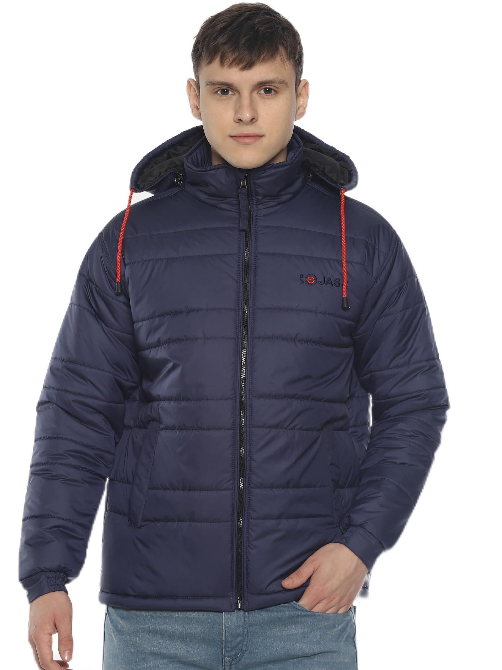 Men's Polyester Standard Length Bomber Jacket(VROBJF)