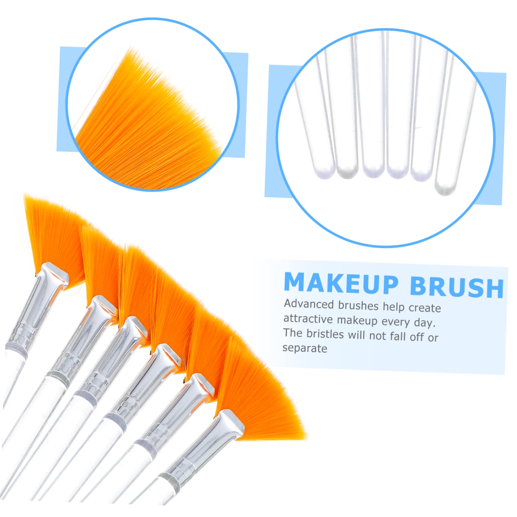 Beavorty 3er-sets Mit Griff Fächer-schönheitspinsel Zum Auftragen Von Komfortables Gesicht Wiederverwendbares Make-up-tool 6 Stück X 3