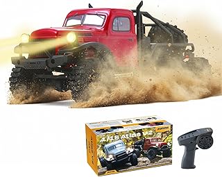 EAZYRC FMS Atlas 6x6 1/18 RC Crawler RTR- Waterproof Rock Crawler with 6x6 All-Wheel Drive, LED Lights, and Realistic Design, RC Rock Crawler 4x4,RC Truck Gifts for Adults (RED)