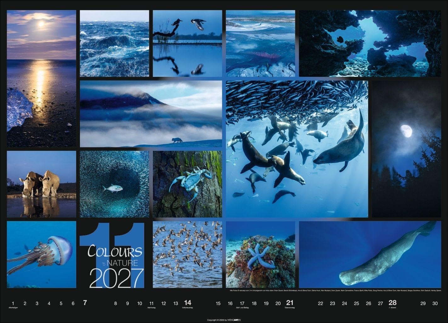 Colours of Nature Kalender 2027: Großer Foto-Wandkalender im Querformat 68 x 49 cm. Natur-Kalender 2027 mit harmonischen Bild- und Farbkompositionen für jeden Monat.