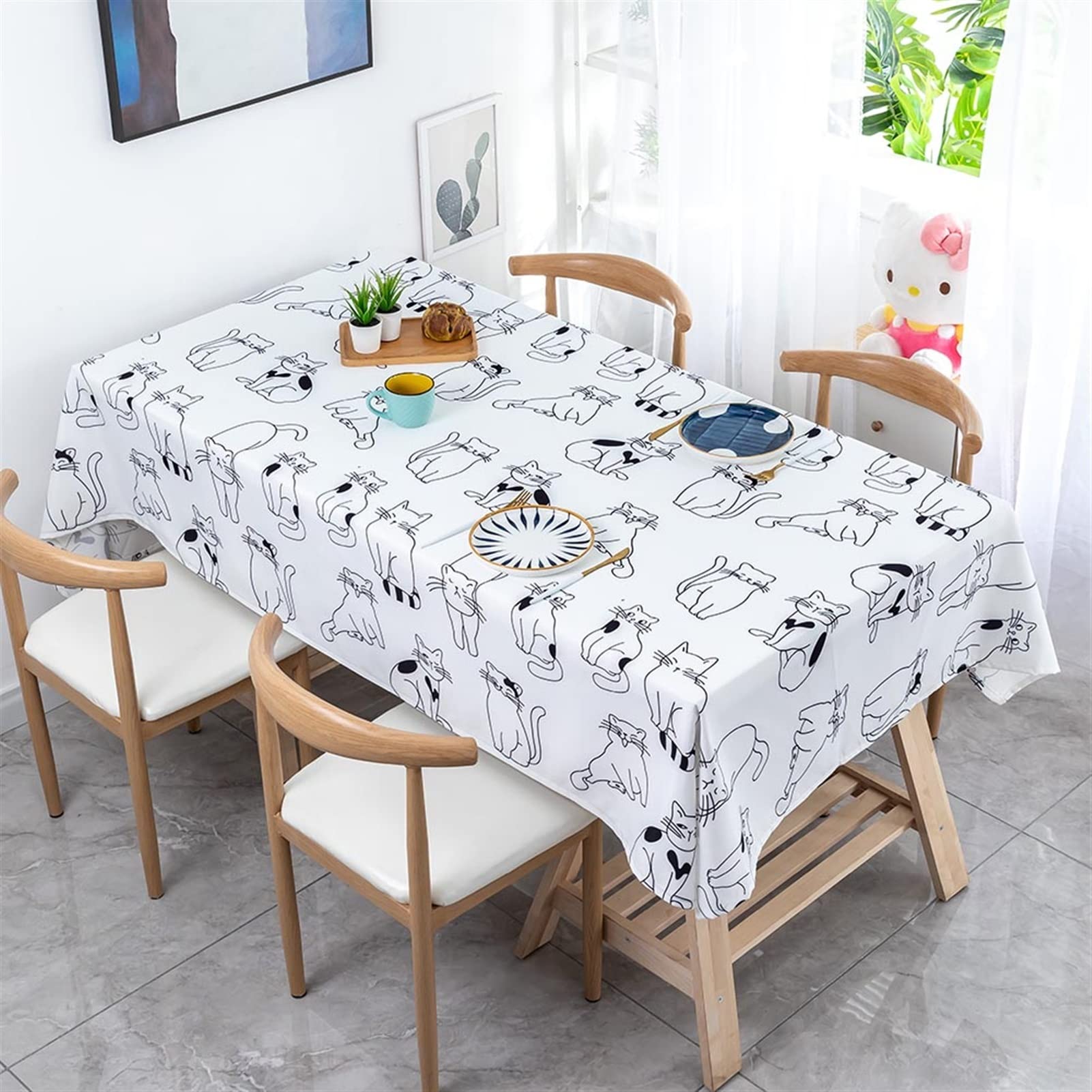 Nappe chat imperméable et anti-tache pour protection table de cuisine