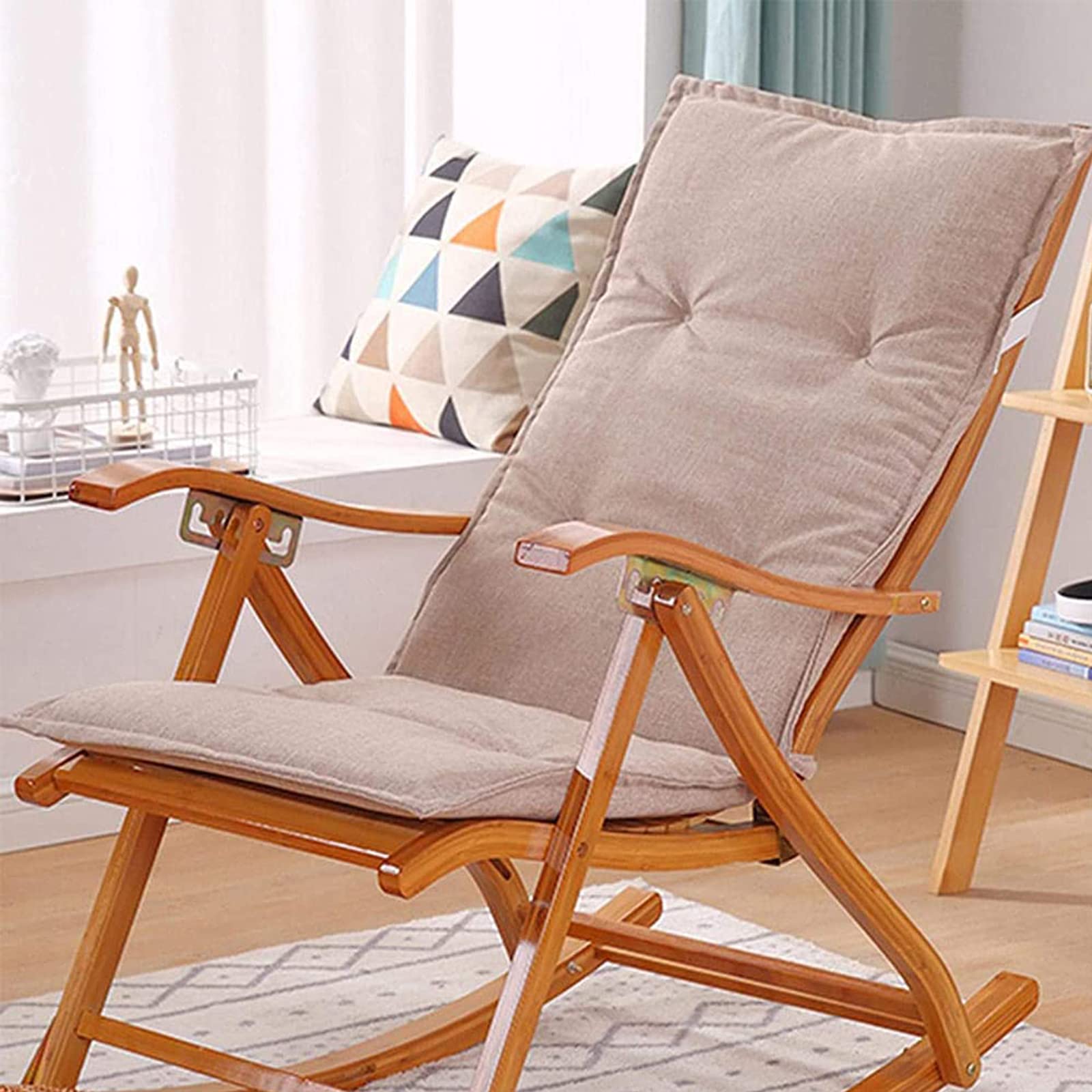 Cuscino per sedia a dondolo Adirondack in memory foam, impermeabile, spesso, con schienale alto, per sedie a dondolo da patio (blu