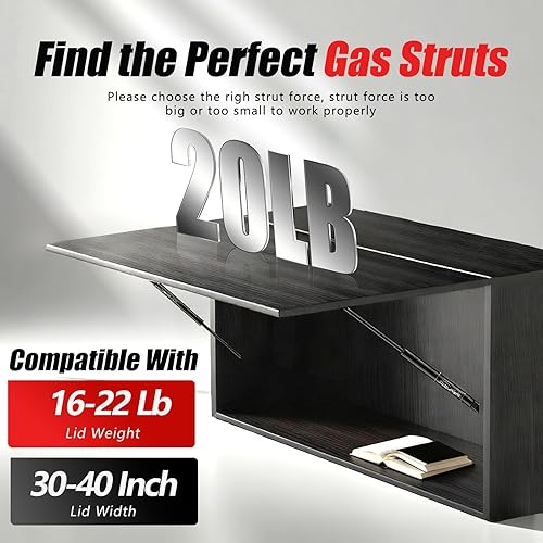 Miniatura 3 de Vepagoo C16-08568 - Soportes de gas de 20 pulgadas y 20 libras, soporte de elevación  apto para caravana, cámper, puerta de entrada, casa rodante,