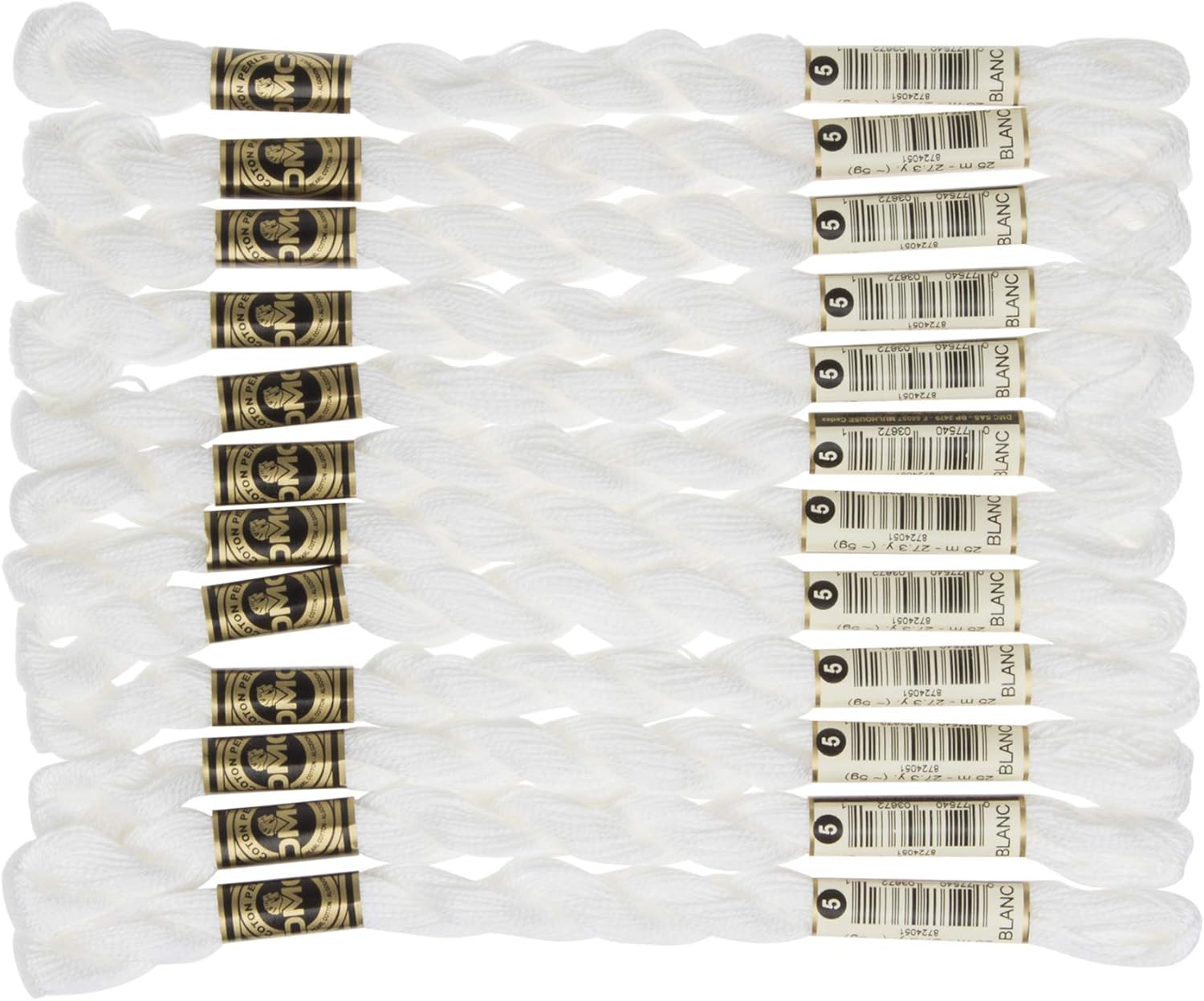 [12 kase] dmc Cotton Pearl Embroidery Thread 5 Count Blanc dmc115 – 5B # Blanc