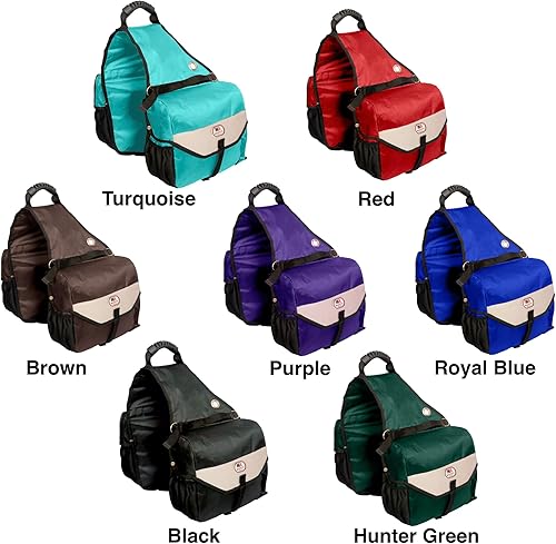 Miniatura 3 de Majestic Ally Bolsa de sillín para caballos, con aislamiento de nailon, a prueba de fugas, reflectante, acolchada, con bolsillos y portador de