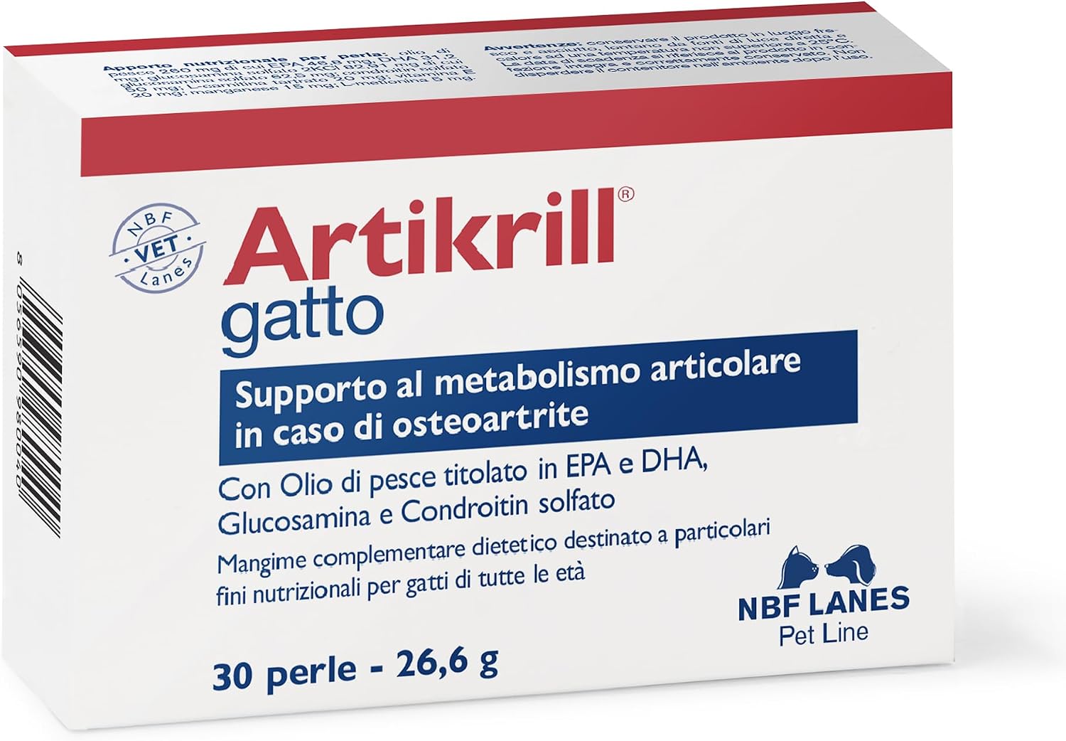Artikrill Gatto Środek przeciwzapalny na stawy, dla kotów, 30 tabletek