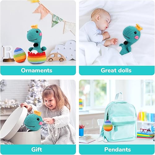 Miniatura 5 de WenmthG Kit de ganchillo para principiantes, kit de inicio de ganchillo con tutoriales en video paso a paso, kit de aprendizaje a ganchillo para