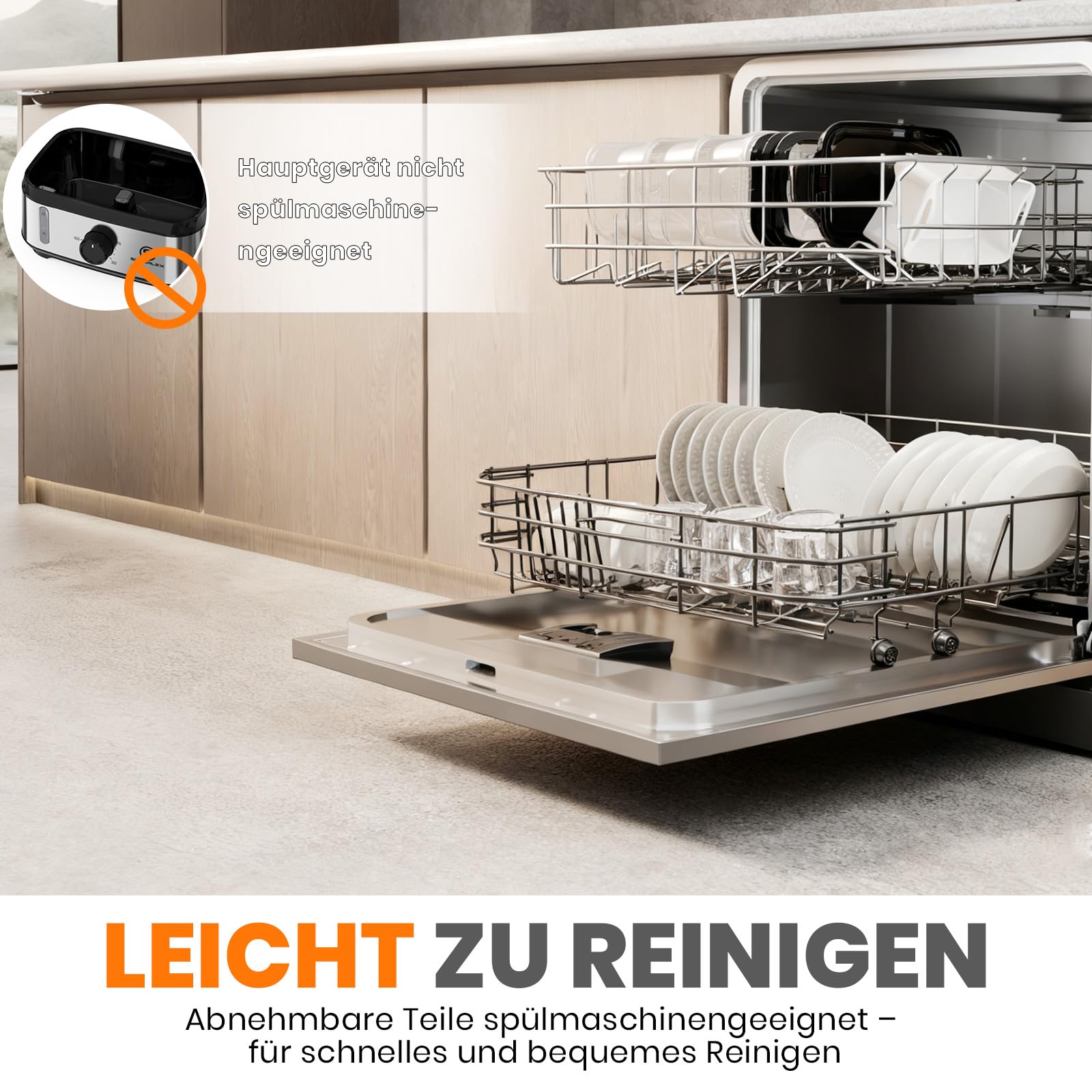 Dampfgarer Elektrisch 950W 3 Schichten 9L Edelstahl 60 Min Timer Antihaft Spülmaschinengeeignet