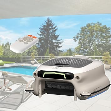 Robotic Pool Skimmer with Controller Support, 24/7 Cleaning, 7800mAh Ultra-Long Runtime, Smart Obstacle Avoidance & Automatic Parking, Swimming Pool Types