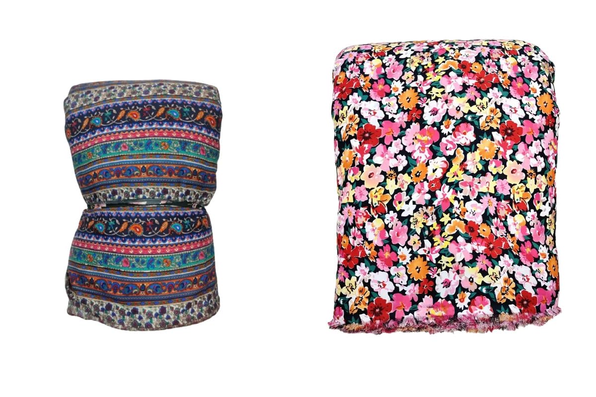 GenericLILABA Crepe Printed Multi-purpose Fabric (F-Lilaba-158)