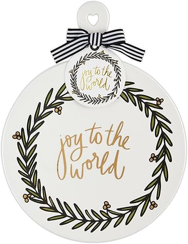 Santa Barbara Design Studio Cheese Plate - Ceramic Christmas Snack Dessert Tray,