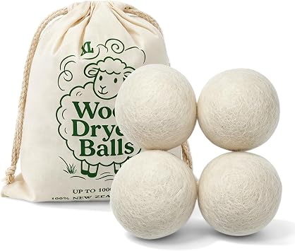 Wuadua Wool Dryer Balls Laundry Balls for Dryer, Reusable Fabric Softener