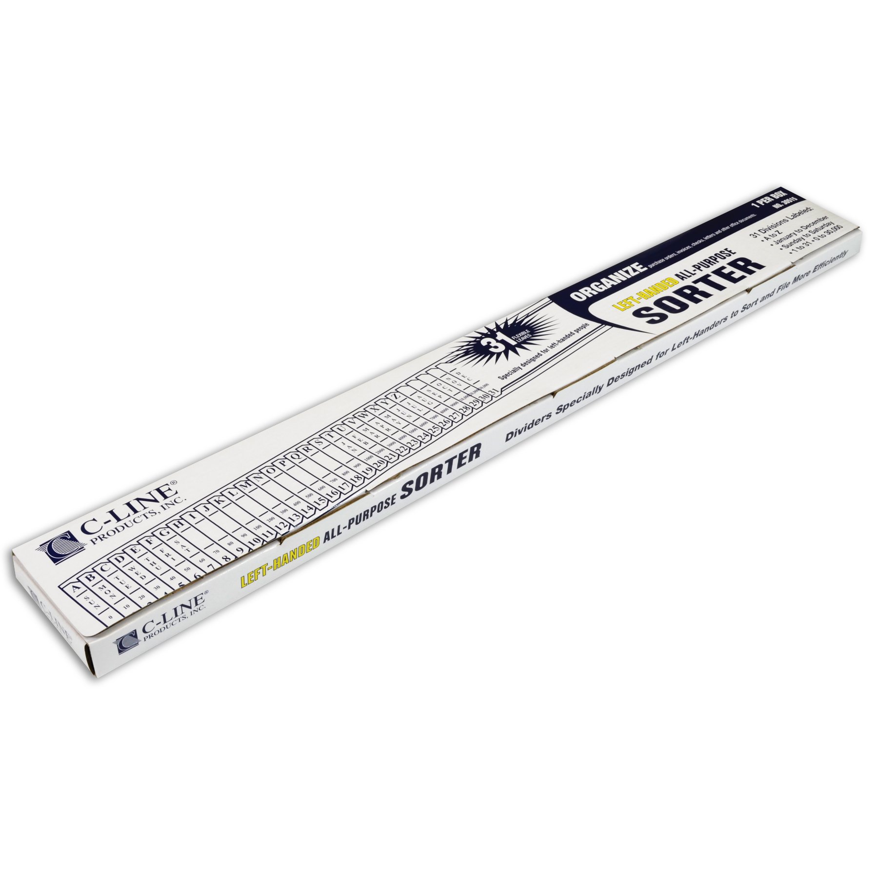 C-Line 2 1/2 x 23 1/2 Inches Left-Handed All-Purpose Document Sorter, Blue (30515), 23-1/2 x 2-1/2 x 5/8 - Image 3