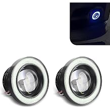 2 PCS Car Angel Eye LED Fog Lights, 3" Halo Super Bright Light Assembly, Anti-vibration Daytime Running Light with COB Aperture, Modification Part for Cars Trucks SUVs Light Blue