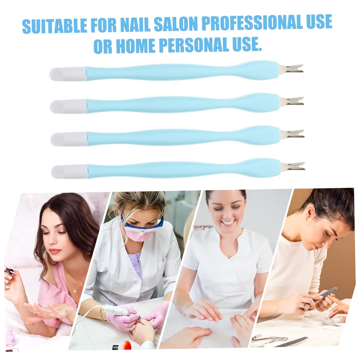 minkissy 60pcs Dual- Dead Skin Forks for Nail Art Cuticle Remover Tools Easy Dead Skin Elimination for Healthy Nails Manicure Pedicure Essential
