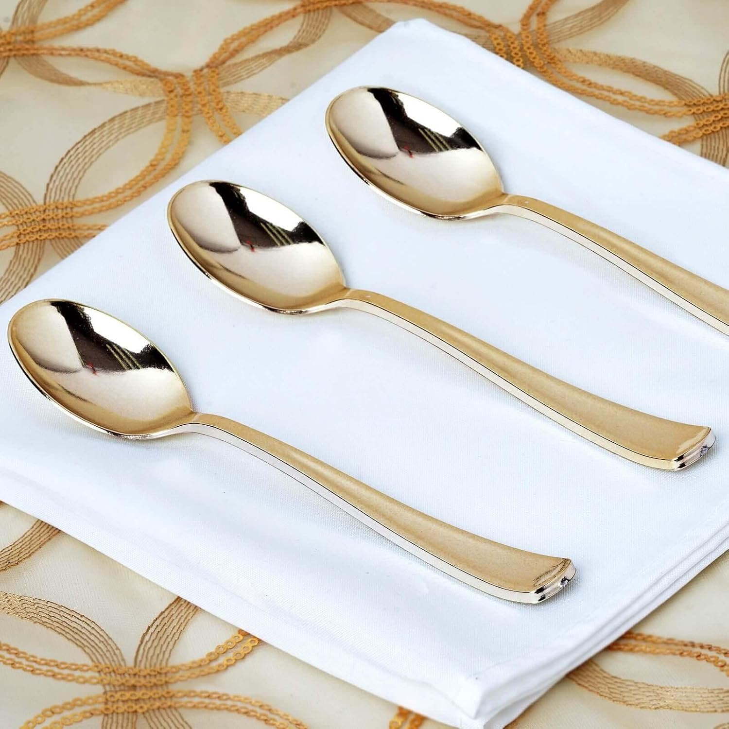 Efavormart 100pcs Metallic Gold Disposable Plastic Fork for Wedding Birthday Party Banquet Events Candy Buffets