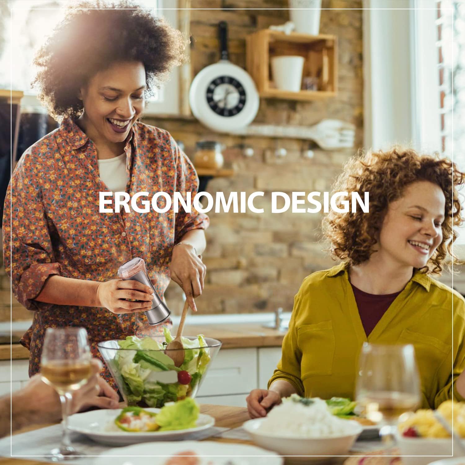 Salt and Pepper Shakers by Aelga - Salt Shaker with Adjustable Pour Holes -Salt and Pepper Set for Himalayan, Kosher and Sea Salts: Home & Kitchen