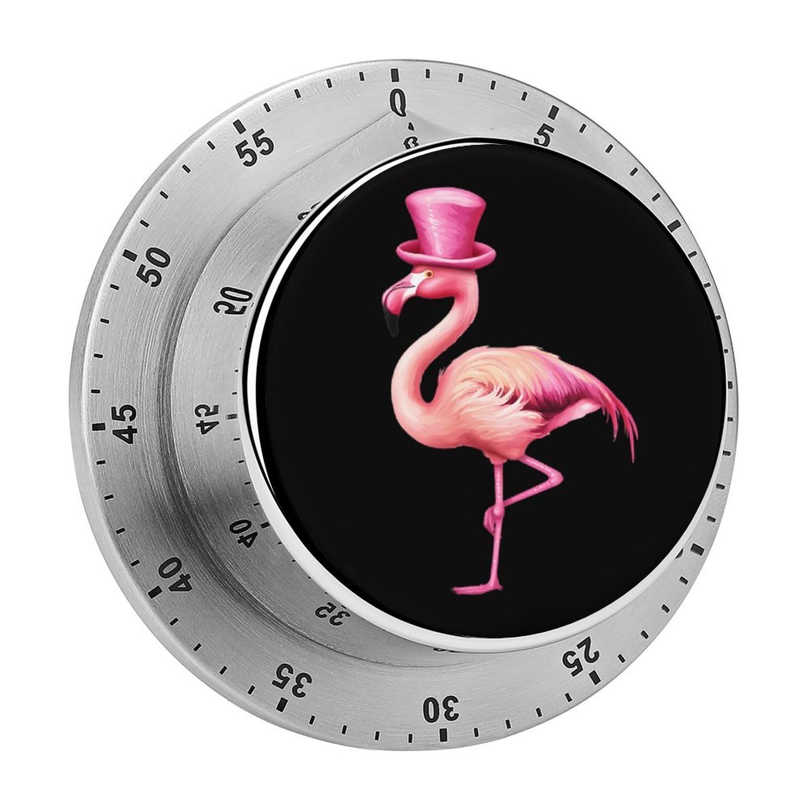 Flamingo with High Hat Funny Timer 60 Minute Countdown Timer Mechanical Time Management Tool for Kitchen Work