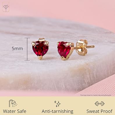 925 Sterling Silver Gemstone Hoop Earrings for Women | 0.9 Inch Round Birthstone Earrings for Women with Click Tops | Hypoallergenic Earring Hoops by MAX + STONE