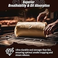 Vista 6 de YRYM HT Rollo de papel de carnicero marrón para ahumador, papel de regalo marrón natural de grado alimenticio para pechugas de barbacoa, ahumar