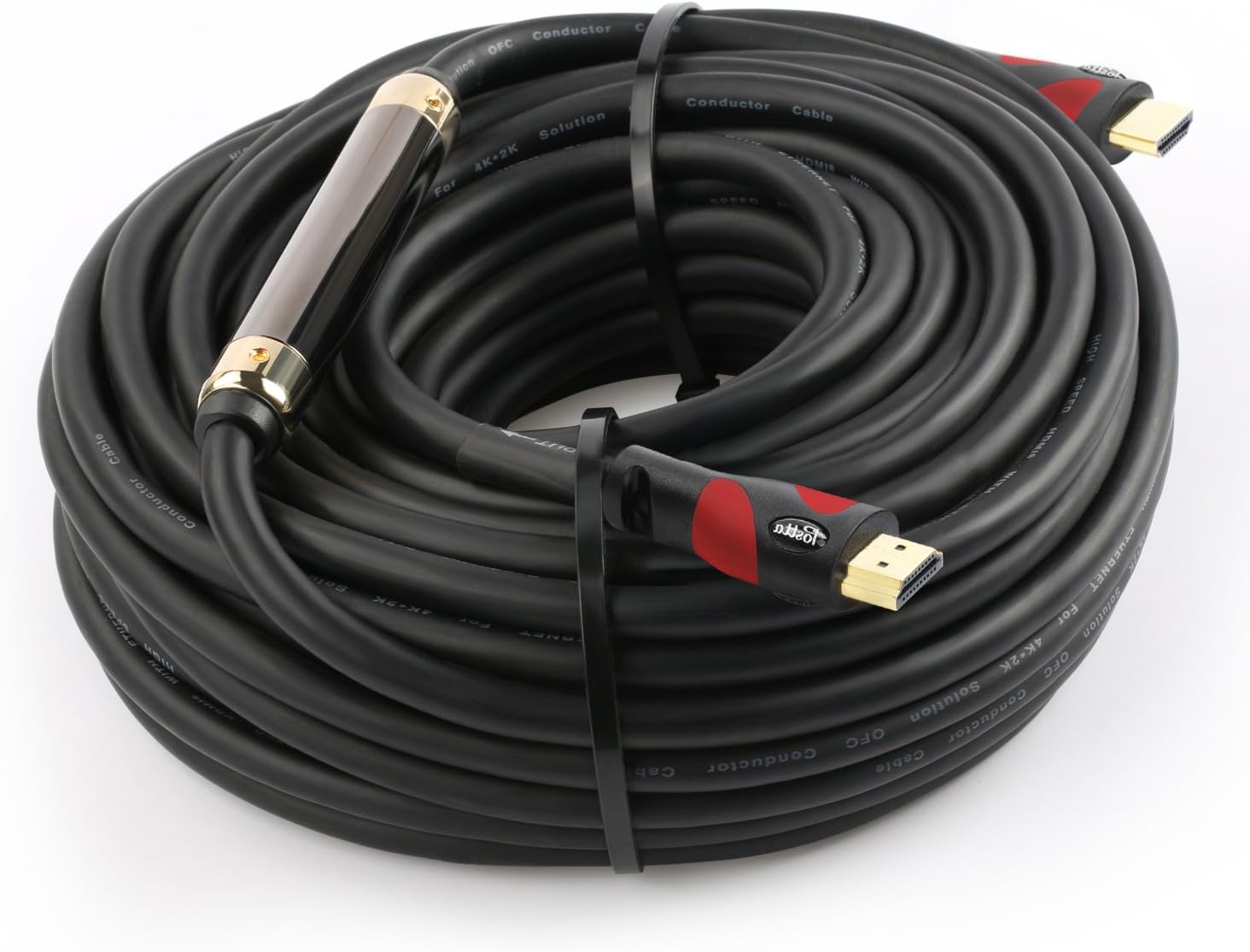 Postta HDMI Cable(75 Feet Red) HDMI 2.0V with Built-in Signal Booster-Support 4K,3D,1080P,Ethernet,Audio Return-1 Pack