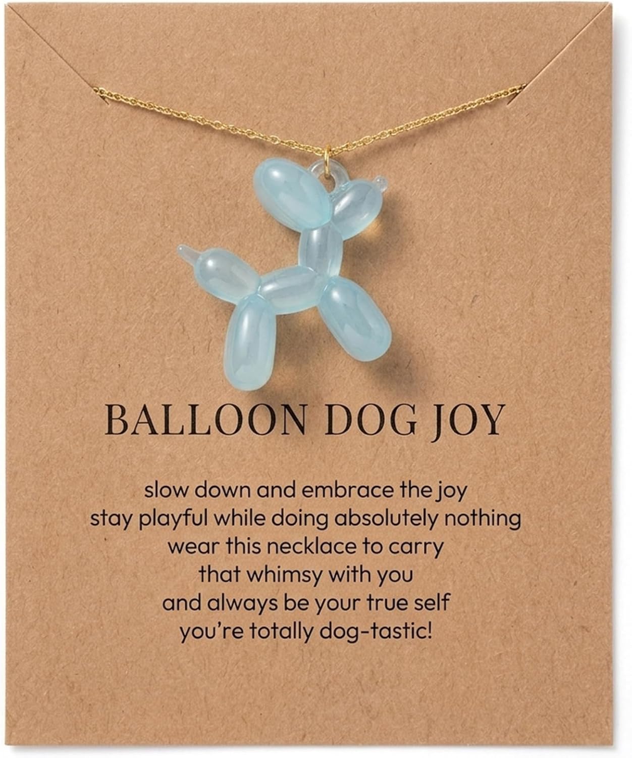 Jelly Balloon Dog Design 14K Golden Plated Pendant Necklaces