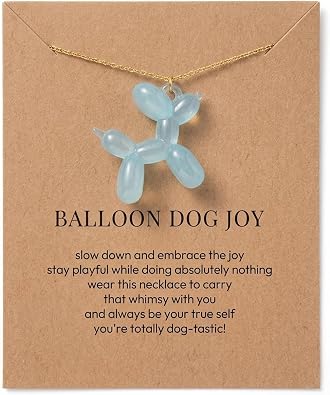 Jelly Balloon Dog Design 14K Golden Plated Pendant Necklaces