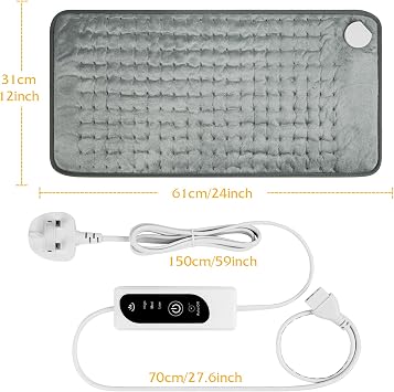 DIZA100 Heating Pad with Auto Shut Off, Fast Heating Technology, Machine Washable, Soft Flannel Safe Electric Heat Pad for Body Relaxation