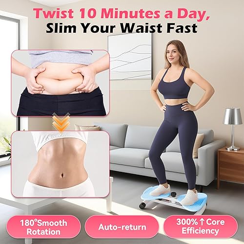 Miniatura 5 de EPHESPORT Máquina de torsión de cintura, abdominales para entrenamiento en casa, tablero giratorio para ejercicio, adelgazamiento de cuerpo completo