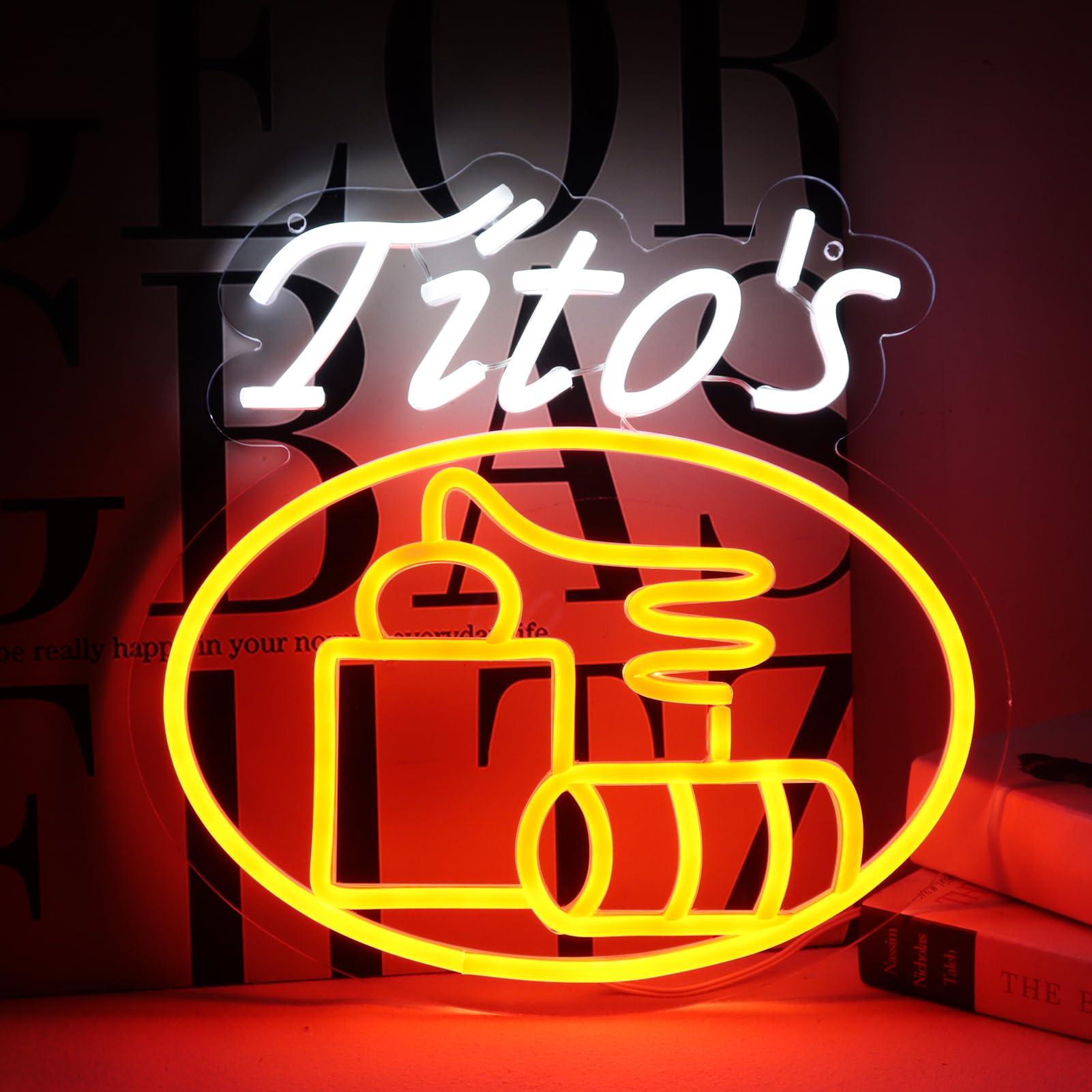 WonderfulLife Insegna Al Neon Johnnie Whisky – Luce LED USB 41x29,7 Cm, Per Bar Pub E Man Cave - 3