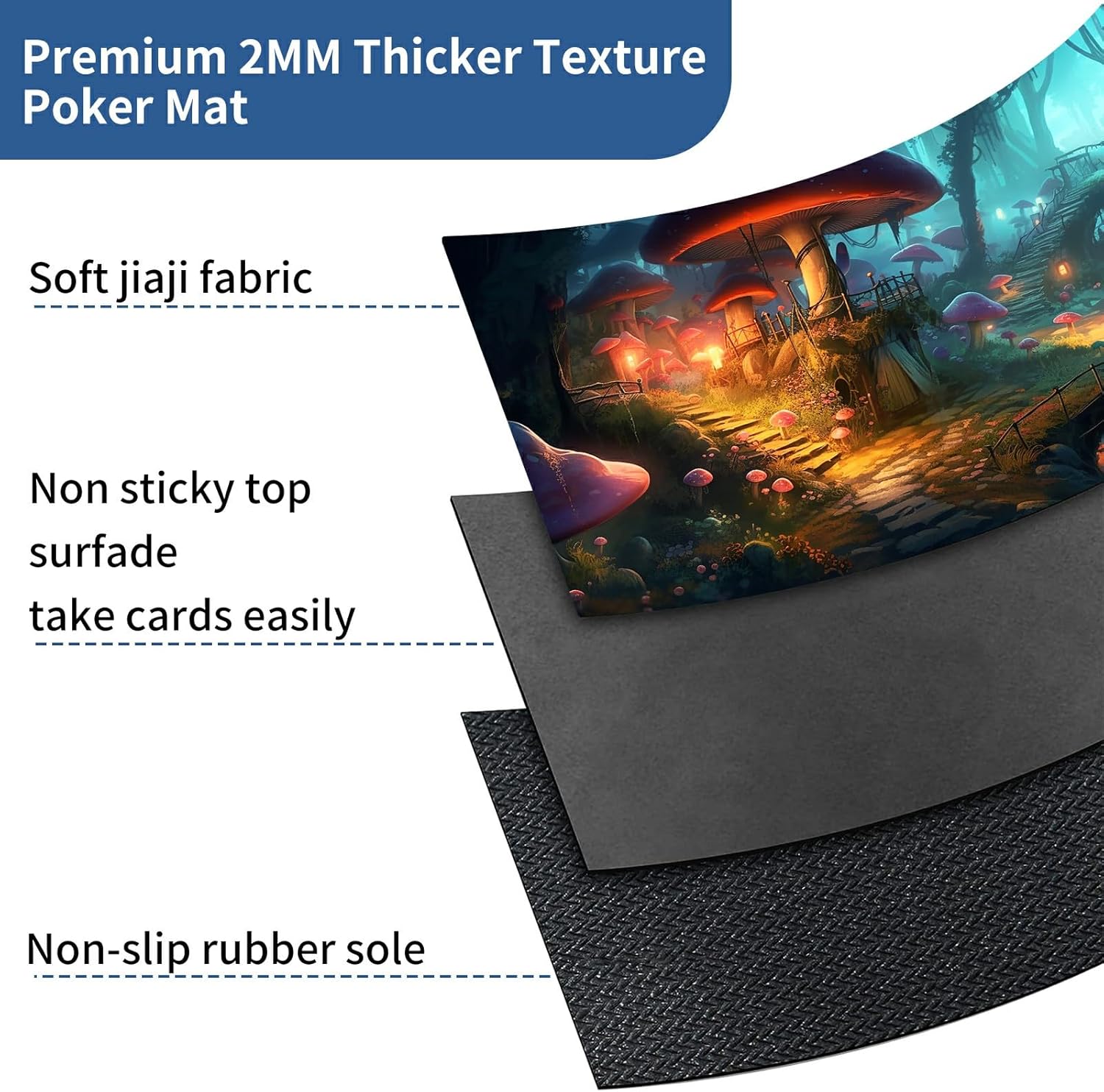 for TCG Card Mat Playmat Mouse pad, 23.6 x 13.8 inch Game Mat for MTG RPG CCG Trading Card Game Playmats Table Mat Perfect for Card Games Video Games Computer Office,Forest Mushrooms