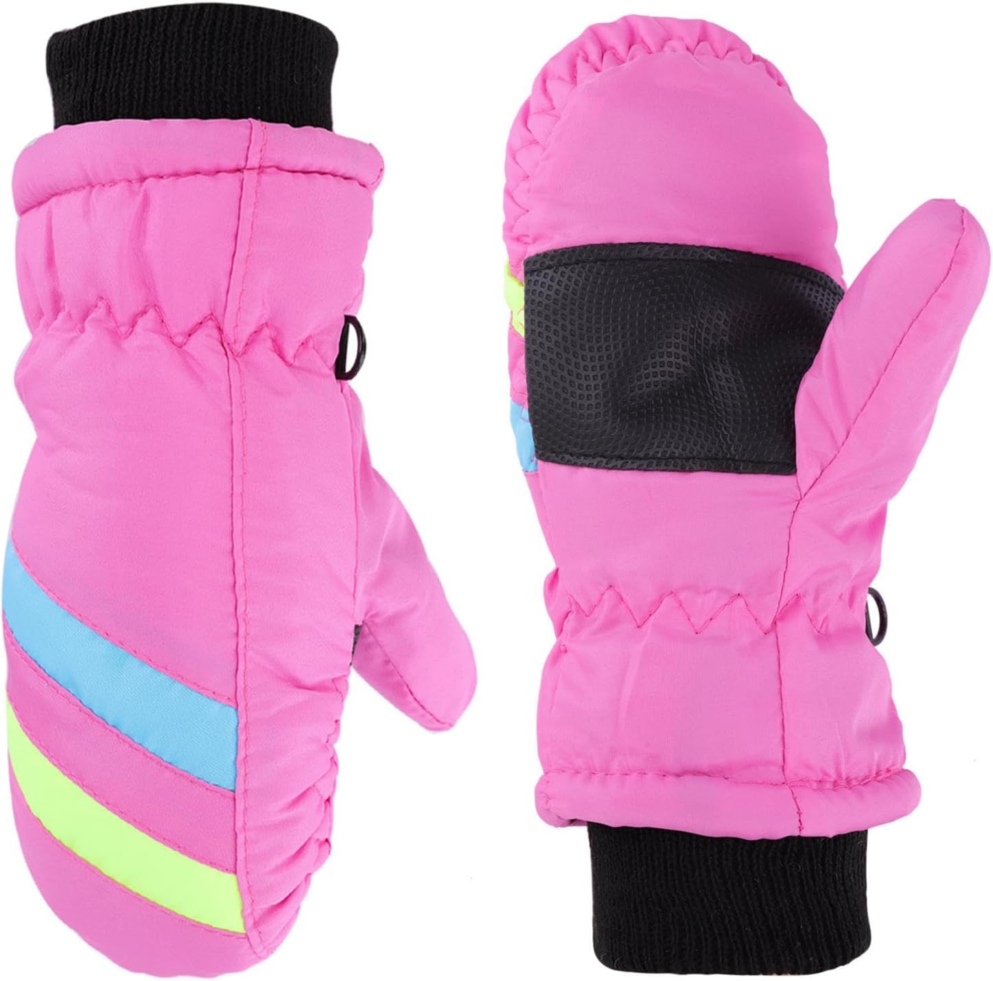 Winter Ski Gloves for Kids Boys Girls-Windproof Water-Resistant Thickened Velvet Outdoor Warm Gloves for Cold Weather
